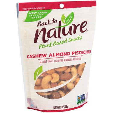 Back To Nature Non-Gmo Trail Mix, Cashew Almond Pistachio Blend, 9 Ounce